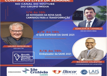 Começa na próxima semana maratona de Lives da SAHE 2021