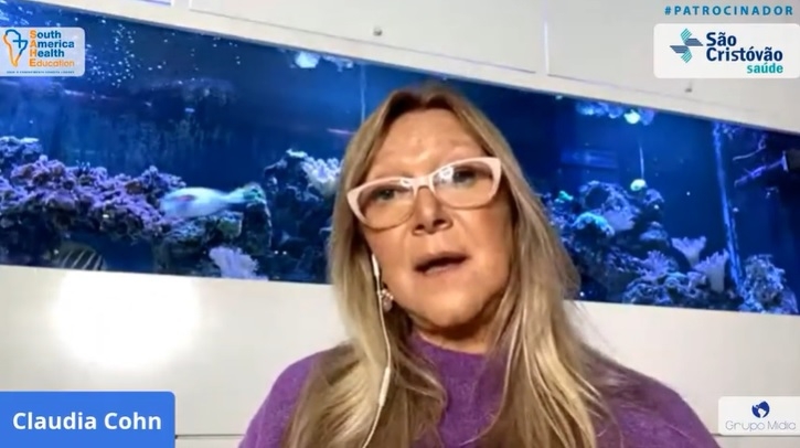 Claudia Cohn, diretora do Grupo Dasa, participou da Maratona de Lives da SAHE ’21